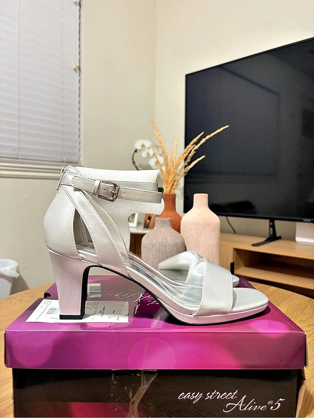 Easy Street Flash Heeled Sandals Silver US 12 M